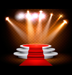 Showroom background with a red carpet and Vector Image