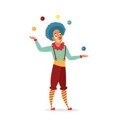 A carnival with a clown juggling Royalty Free Vector Image