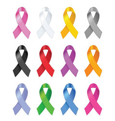 Awareness ribbons chart Royalty Free Vector Image