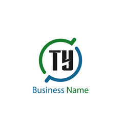 Initial letter ty logo template design Royalty Free Vector