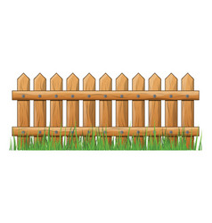 Wooden fence with grass isolated symbol icon Vector Image