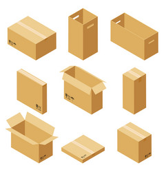 Open cartoon flat cardboard box on white Vector Image