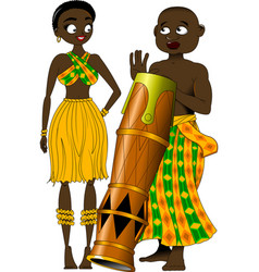  Cheerful african couple from mursi ethiopia Vector Image