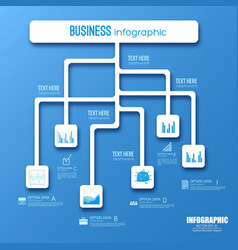 Flowchart template blue on white Royalty Free Vector Image
