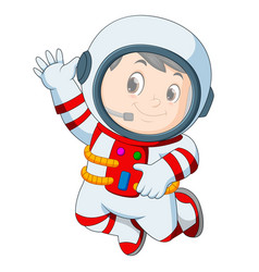 Cartoon astronaut floating Royalty Free Vector Image