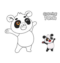 Panda connect the dots and color Royalty Free Vector Image