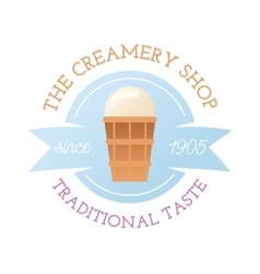 Icecream badge food logo Royalty Free Vector Image