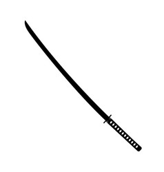 Katana sword silhouette black and white icon Vector Image