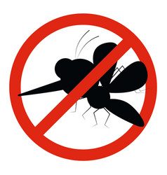 Mosquito warning prohibited sign anti insect Vector Image