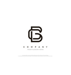 Minimal and simple letter bg or gb logo design Vector Image