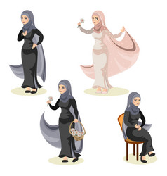 Diverse Set Of Arab Woman Royalty Free Vector Image