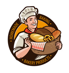 Bakery bakehouse logo or label home baking Vector Image