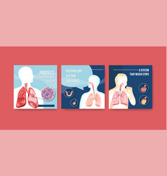 Template design ads with human anatomy lung Vector Image