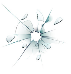 Realistic cracked glass broken mirror with crack Vector Image