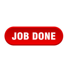 Done button rounded red sign Royalty Free Vector Image