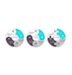 3d donut chart with four groups template Vector Image