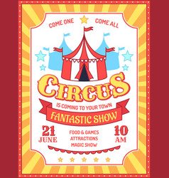 Circus retro poster Royalty Free Vector Image - VectorStock