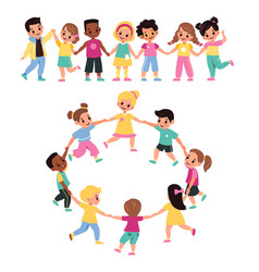 Kids forming a circle Royalty Free Vector Image