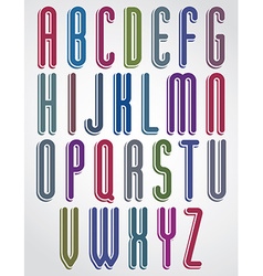 Rounded Cartoon Colorful Uppercase Letters With Vector Image