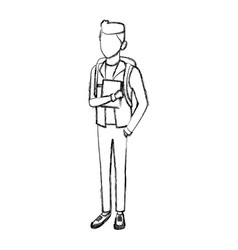 Young man student cartoon Royalty Free Vector Image