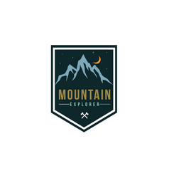 Forest mountain adventure explore logo Royalty Free Vector