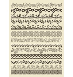Set vintage lines Royalty Free Vector Image - VectorStock
