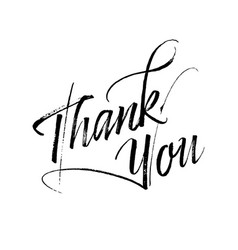 Thank you hand drawn lettering Royalty Free Vector Image