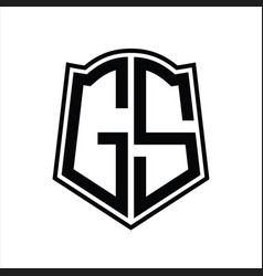 Ms logo monogram with shield shape outline design Vector Image