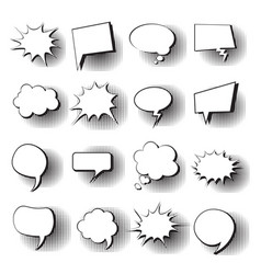 Chat bubble icon set pop art style social media Vector Image