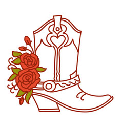 Cowboy Boot With Flowers Vector Images (83)