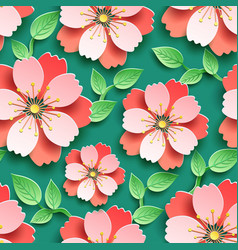 Tree branches with red blossom floral seamless Vector Image
