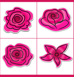 cute flower stickers vintage vector images over 3 100