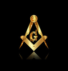 Masonic freemasonry emblem icon logo Royalty Free Vector