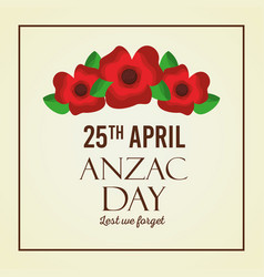 Anzac day lest we forget flower wreath natural Vector Image