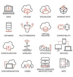 Saas infographic 10 line icons bannerscloud Vector Image