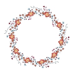 Watercolor floral wreath Royalty Free Vector Image