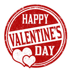 Happy valentines day stamp Royalty Free Vector Image