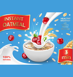 Oatmeal ads realistic Royalty Free Vector Image