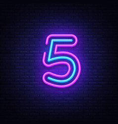 Number zero symbol neon sign number zero Vector Image