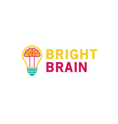 Brain lamp creative logo Royalty Free Vector Image