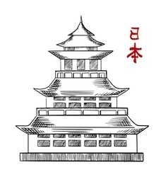 Japanese Pagoda Sketch Vector Images Over 1