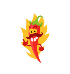 Green chili devil cartoon Royalty Free Vector Image