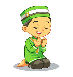 Moslem boy praying Royalty Free Vector Image - VectorStock