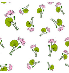 Lotus flowers seamless pattern Royalty Free Vector Image
