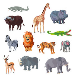 Cartoon african animals Royalty Free Vector Image