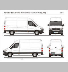 Mercedes sprinter mwb low rovan l2h1 2017 Vector Image