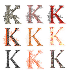 Mosaic font design - letter K Royalty Free Vector Image