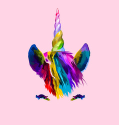 Cute unicorn rainbow logo Royalty Free Vector Image