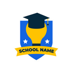 Hand drawn high school logo design Royalty Free Vector Image