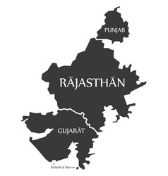 Rajasthan india map grey Royalty Free Vector Image